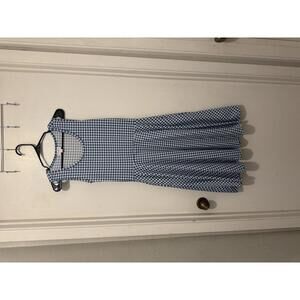 LuLa Roe Blue and White Houndstooth Sleeveless Dress Size Medium